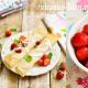 Τηγανίτες με σάλτσα φράουλας Παγωμένη γέμιση pancake φράουλα