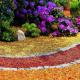 Decorarea paturilor de flori cu piatra zdrobita decorativa Umpluturi pentru poteci